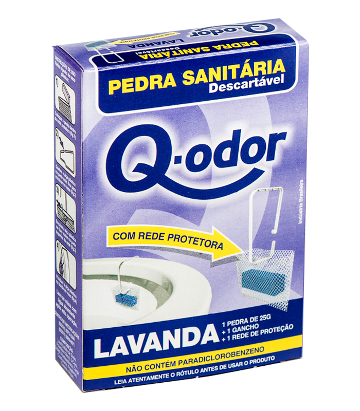PEDRA SANITÁRIA Q-ODOR C/REDE PROTETORA LAVANDA